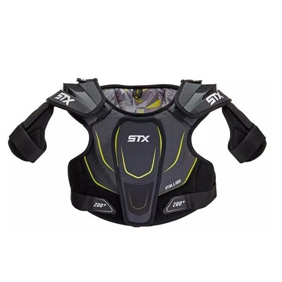 STX STALLION 200 Lacrosse Shoulder Pad Black/Yellow Youth Medium - Picture 1 of 8